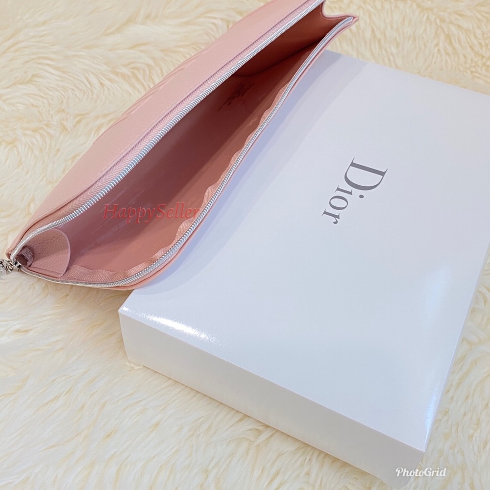 Dior Pouch Cosmetic Organizer Makeup Clutch Case Shaving Kit Dopp Bag Pink NEW - Picture 8 of 8